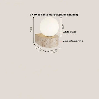 Wabi-Sabi Travertine LED Wall Light – Natural Stone Wall Sconce