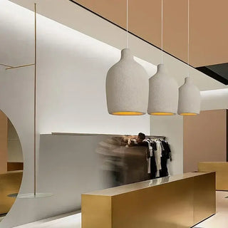 Wabi-Sabi Travertine Pendant Chandelier – E27 LED Cord Light in White &amp; Beige