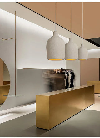 Wabi-Sabi Travertine Pendant Chandelier – E27 LED Cord Light in White &amp; Beige