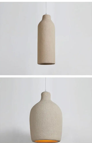 Wabi-Sabi Travertine Pendant Chandelier – E27 LED Cord Light in White &amp; Beige