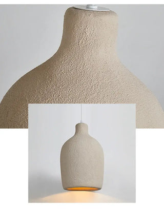 Wabi-Sabi Travertine Pendant Chandelier – E27 LED Cord Light in White &amp; Beige