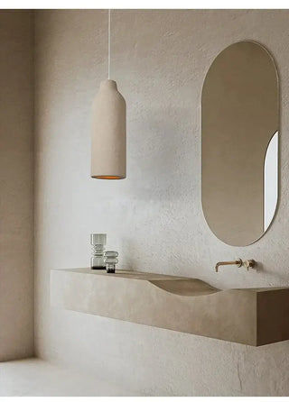 Wabi-Sabi Travertine Pendant Chandelier – E27 LED Cord Light in White &amp; Beige