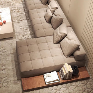 GraffitiWallArt-Wabi Sabi Walnut Cloud Floor Accent Sofa – Dark & Light Walnut Wood