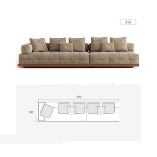 GraffitiWallArt-Wabi Sabi Walnut Cloud Floor Accent Sofa – Dark & Light Walnut Wood