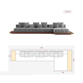 GraffitiWallArt-Wabi Sabi Walnut Cloud Floor Accent Sofa – Dark & Light Walnut Wood