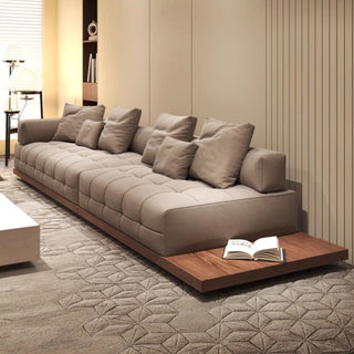 GraffitiWallArt-Wabi Sabi Walnut Cloud Floor Accent Sofa – Dark & Light Walnut Wood