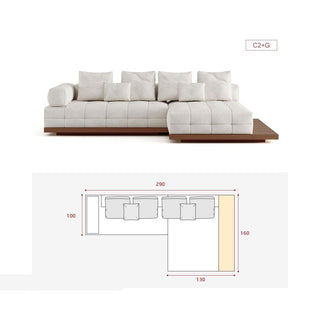 GraffitiWallArt-Wabi Sabi Walnut Cloud Floor Accent Sofa – Dark & Light Walnut Wood