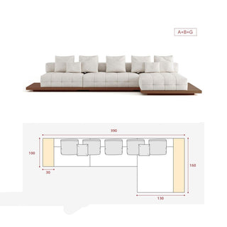 GraffitiWallArt-Wabi Sabi Walnut Cloud Floor Accent Sofa – Dark & Light Walnut Wood