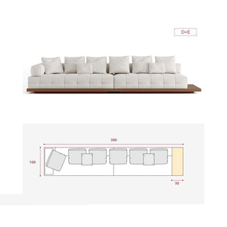 GraffitiWallArt-Wabi Sabi Walnut Cloud Floor Accent Sofa – Dark & Light Walnut Wood
