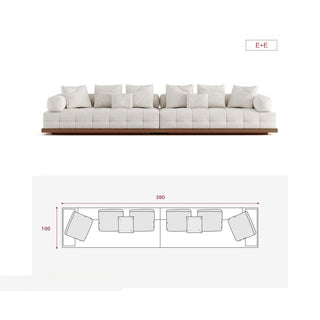 GraffitiWallArt-Wabi Sabi Walnut Cloud Floor Accent Sofa – Dark & Light Walnut Wood