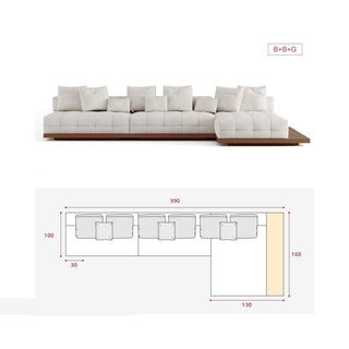 GraffitiWallArt-Wabi Sabi Walnut Cloud Floor Accent Sofa – Dark & Light Walnut Wood