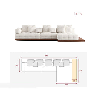 GraffitiWallArt-Wabi Sabi Walnut Cloud Floor Accent Sofa – Dark & Light Walnut Wood