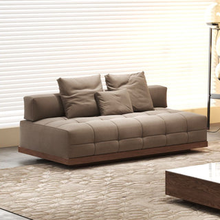 GraffitiWallArt-Wabi Sabi Walnut Cloud Floor Accent Sofa – Dark & Light Walnut Wood