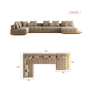 GraffitiWallArt-Wabi Sabi Walnut Cloud Floor Accent Sofa – Dark & Light Walnut Wood