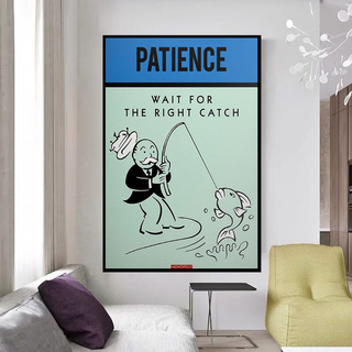 Wait for the Right Catch: Monopoly Canvas Wall Art-Wall Posters