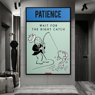 Wait for the Right Catch: Monopoly Canvas Wall Art-Wall Posters