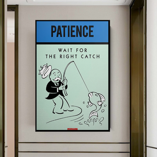 Wait for the Right Catch: Monopoly Canvas Wall Art-Wall Posters