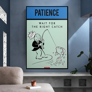 Wait for the Right Catch: Monopoly Canvas Wall Art-Wall Posters