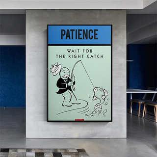 Wait for the Right Catch: Monopoly Canvas Wall Art-Wall Posters