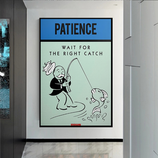 Wait for the Right Catch: Monopoly Canvas Wall Art-Wall Posters