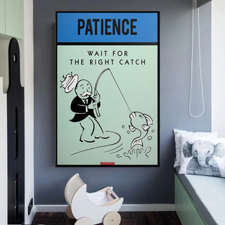 Wait for the Right Catch: Monopoly Canvas Wall Art-Wall Posters
