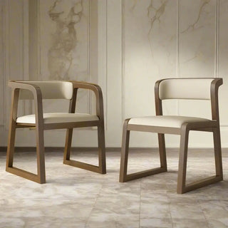 Walnut Wood Full Comfort Dining Chairs – Brown and Black Finishes