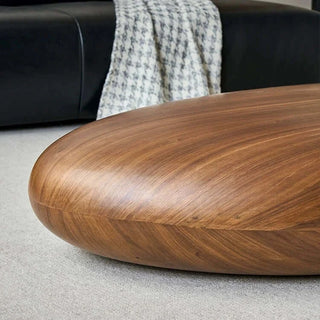 Walnut Wood Pebble Coffee Table – Organic Modern Design in Raw Finish