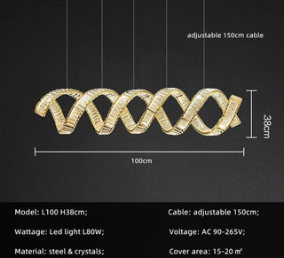 Wave Crystal Pendant Light: Enhance Your Space-Kitchen Island