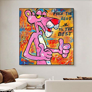 Whimsical Pink Panther - Playful Wall Art-Pink Panther Art