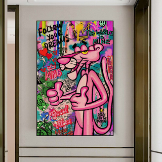 Whimsical Pink Panther Poster - Stylish Art-Pink Panther Art