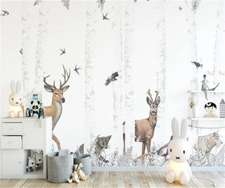 Whimsical Woodland Wonders Wallpaper-Kids Room Wallpaper
