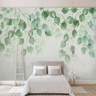 Whispering Foliage: Green Leaves Wallpaper-Flower & Leaf Wallpaper