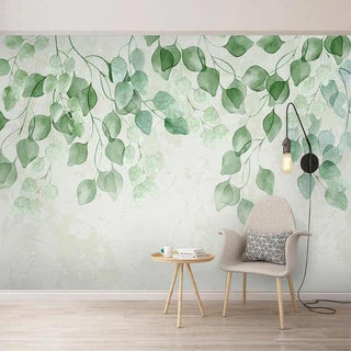 Whispering Foliage: Green Leaves Wallpaper-Flower & Leaf Wallpaper