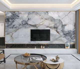 White & Black Stone: Marble Wallpaper Murals-Marble Design Wallpaper