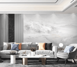 White Fog Stone - Marble Wallpaper Murals-Marble Design Wallpaper