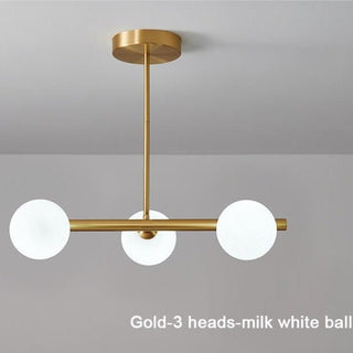 White Glass Ball Chandelier - Stunning Lighting Fixture-Kitchen Island
