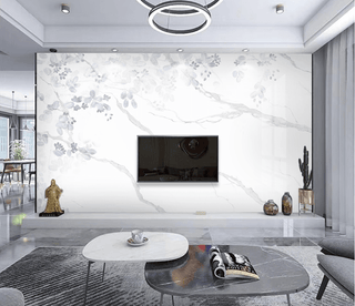 White Shade Stone Design - Marble Wallpaper Murals-Marble Design Wallpaper