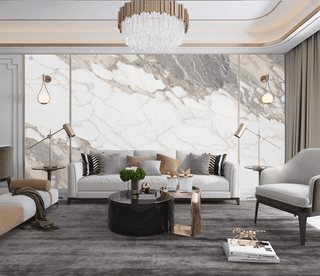 White Smoke Stone - Marble Wallpaper Murals-Marble Design Wallpaper
