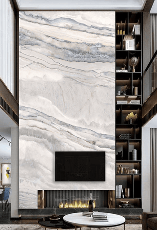 White Waves Stone - Marble Wallpaper Murals-Marble Design Wallpaper