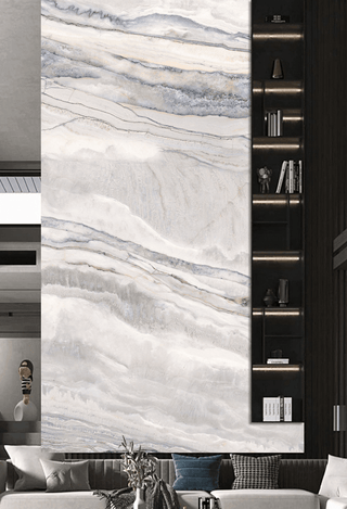 White Waves Stone - Marble Wallpaper Murals-Marble Design Wallpaper
