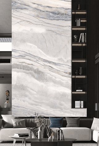 White Waves Stone - Marble Wallpaper Murals-Marble Design Wallpaper
