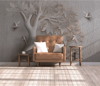 Widespread 3D Embossed: Maple Tree Mural Wallpaper-Trees Wallpaper