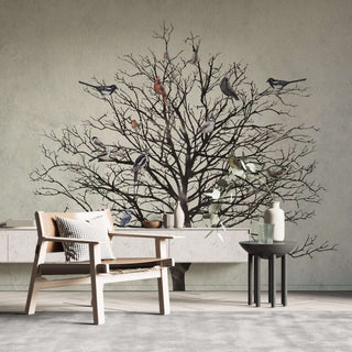 Winter Birds Tree Walllpaper Mural - Enhance Your Space-Trees Wallpaper
