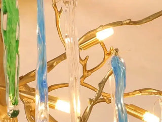 Winter Tree Colourful Crystal Tunes Chandelier Lighting-Staircase Chandeliers