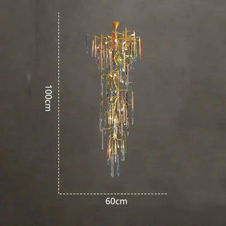 Winter Tree Colourful Crystal Tunes Chandelier Lighting-Staircase Chandeliers