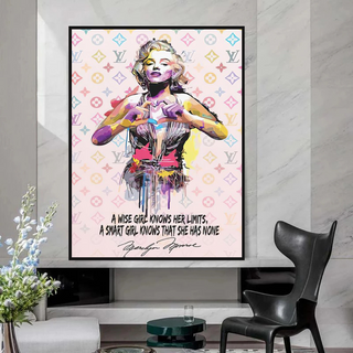 Wise Girl: Marilyn Monroe Pop Icon Wall Art-Marilyn Monroe Art