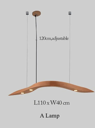 Wooden Pendant Wave Lights Hanging-Kitchen Island