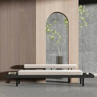 Wooden Shoe Bench – Extra Long Upholstered Entryway Stool-Benches