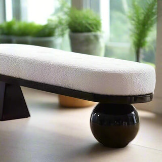 Wooden Shoe Bench with Lamb Wool Cushion – Entryway Stool in Various Sizes-Benches