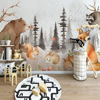 Woodland Forest Nursery Wallpaper - Forest Mural-Kids Room Wallpaper